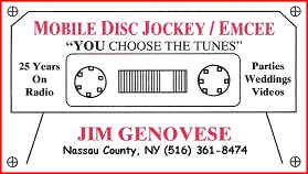 Jim Genovese DJs - YOU choose the tunes! (516) 361-8474